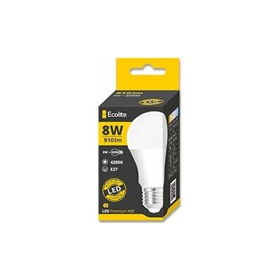Ecolite LED žárovka E27, 8 W, 910 lm denní bílá – Zboží Živě