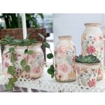 Keramická dekorační váza s květy Floral Auray - Ø 7*15cm - Chic Antique – Hledejceny.cz