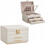 Songmics šperkovnice Anah 3 patra bílá – Zboží Dáma