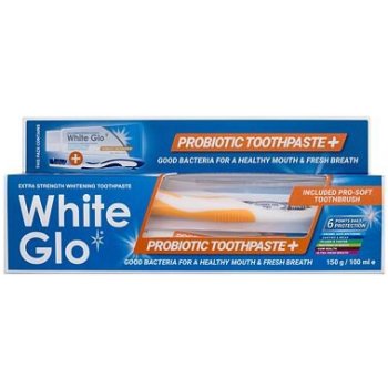 White Glo Probiotic bělicí zubní pasta 100 ml + kartáček