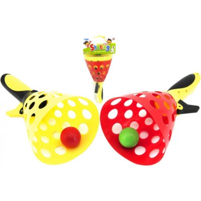 Hra catch ball 25cm set 2 košíky se 3 míčky v sáčku plast