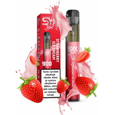 Syx Bar Strawberry Ice Cream 16,5 mg 900 potáhnutí 1 ks – Zboží Dáma