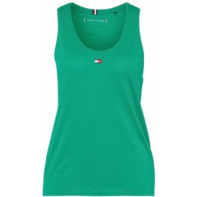 Tommy Hilfiger Essential Flag Slim Tank Zelený – Zboží Dáma