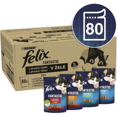 Felix Fantastic mas.výběr v želé 80 x 85 g – Zboží Mobilmania