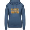 Dámská mikina s potiskem AWDis Hoodie mikina Pivní design No Beer No Fun Letecká modrá