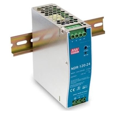 Průmyslový zdroj Mean Well NDR-120-24, 24V=/120W spínaný na DIN lištu – Hledejceny.cz