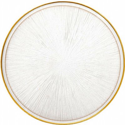 MONZE Dekorační talíř průhledný se zlatým okrajem 21 cm 862071 – Zboží Dáma