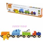 Viga Dřevěná mašinka divoká zvířátka – Zbozi.Blesk.cz