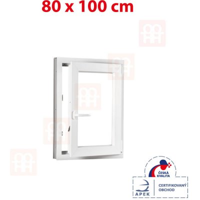 Okna Hned Plastové okno 80 x 100 cm (800 x 1000 mm) bílé otevíravé i sklopné pravé – HobbyKompas.cz