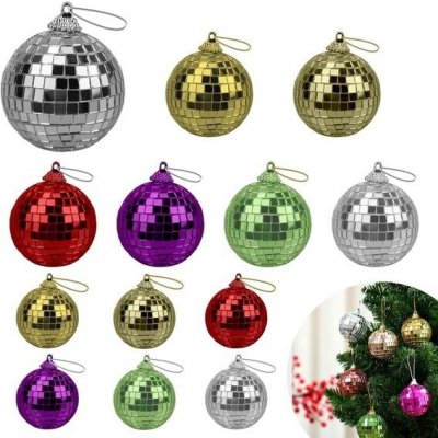 WakiHong 13 disco koulí dekorace disco koulí disko zrcadlová disco koule na vánoční stromeček – Zboží Dáma