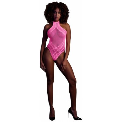 Ouch! Glow in the Dark Body with Halter Neck Neon Pink – Zboží Mobilmania