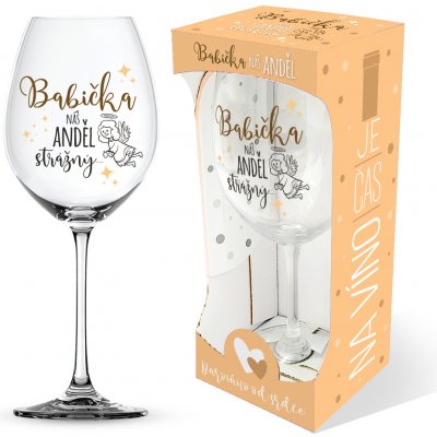 Nekupto Sklenice na víno Babička náš anděl strážný 440 ml – Sleviste.cz