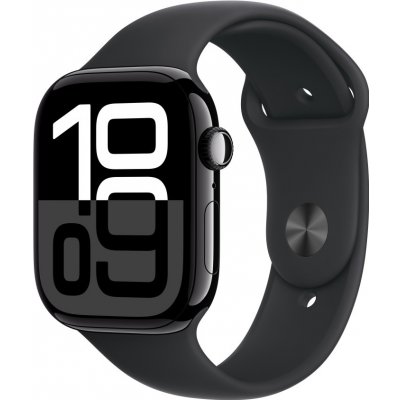 Apple Watch Series 10 46mm klavírně černý hliník s černým sportovním řemínkem M/L MWWQ3QC/A – Zbozi.Blesk.cz