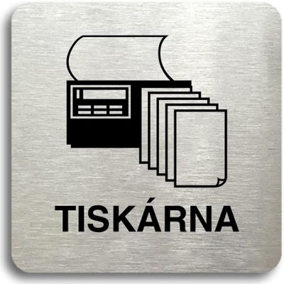 Accept Piktogram "tiskárna" (80 × 80 mm) (stříbrná tabulka - černý tisk bez rámečku) – Zboží Mobilmania