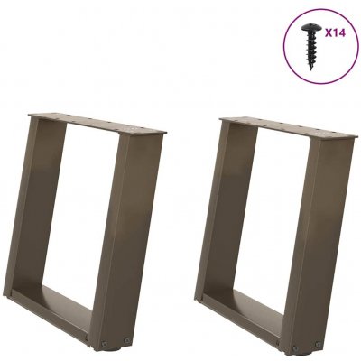 Omaxi 314277 Nohy konferenčního stolku ve tvaru U 2 ks přírodní ocel 50 x 42-43 cm ocel – Zbozi.Blesk.cz