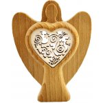 AMADEA Dřevěný anděl s vkladem ornament masivní dřevo výška 10 cm – Hledejceny.cz