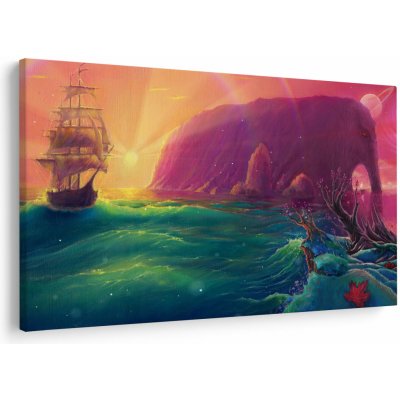 Obraz - Olejomalba, Plavba do fantastické říše, jednodílný 150x100 cm – Hledejceny.cz