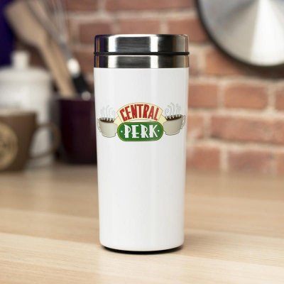 CurePink Nerezový cestovní hrnek Friends Přátelé Central Perk PP5588FR 450 ml – Zbozi.Blesk.cz