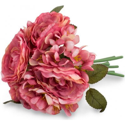 Umělá kytice Kamélií růžová, 19 x 25 cm – Zboží Mobilmania