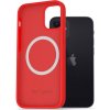 Pouzdro a kryt na mobilní telefon Apple AlzaGuard Silicone Case Compatible with Magsafe iPhone 12 Mini červené