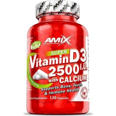 Amix Super Vitamin D3 2500I.U. with Calcium 120 kapslí – Zboží Mobilmania