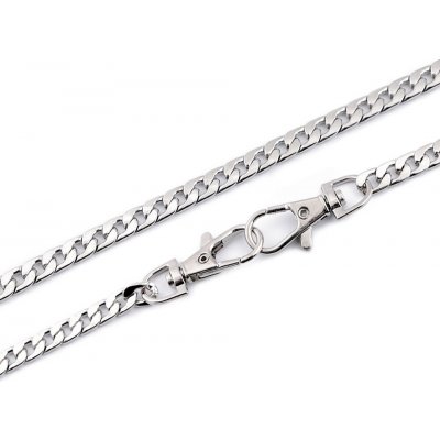 Řetízek plochý na kabelky s karabinou délka 120 cm - 1 (120 cm) nikl – Sleviste.cz