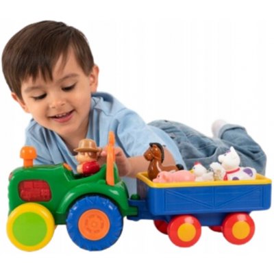 Kiddieland traktor se zvířátky Activity se zvukem a světlem 24752 zelená – Zboží Dáma