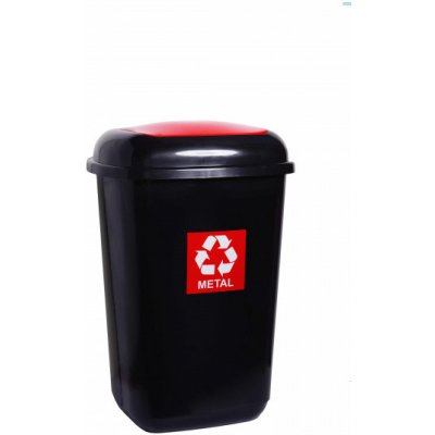 Plafor Odpadkový koš na tříděný odpad 28 l červený kov