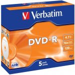 Verbatim DVD-R 4,7GB 16x, AZO, slim box, 5ks (43519) – Zboží Mobilmania