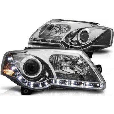 Tuning Tec Přední světla VW PASSAT B6 3C 03.05-10 DAYLIGHT chromové – Zboží Mobilmania
