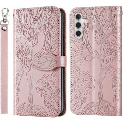 Pouzdro Embossing Pattern Strom Samsung Galaxy A54 5G růžové