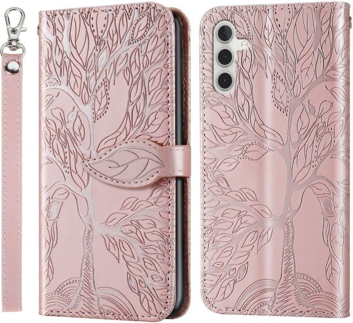 Pouzdro Embossing Pattern Strom Samsung Galaxy A54 5G růžové