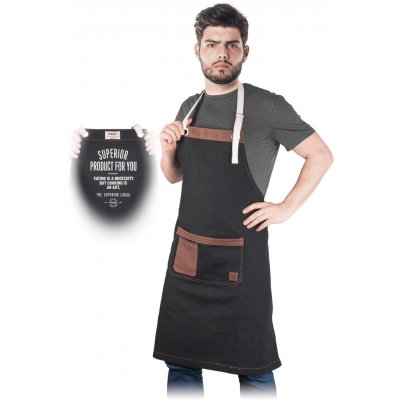 KSVL Moderní gastro zástěra MOKA černá