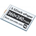 E-paper displej 3,52" 360x240px SPI černý/bílý pro Raspberry Pi, Arduino