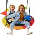 WOODY houpací kruh 100 cm duhový – Zboží Mobilmania