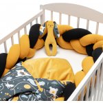 Eseco Pletený mantinel do kulatých postýlek černá /mustard – Zboží Dáma