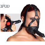 Zado Kožený postroj na hlavu s dildem – Zboží Mobilmania