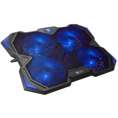 Chladící podložka C-TECH Zefyros (GCP-01B), casual gaming, 17,3", modré podsvícení, regulace otáček – Zboží Živě