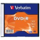 Médium pro vypalování Verbatim DVD-R 4,7GB 16x, AZO, slimbox, 20ks (43547)