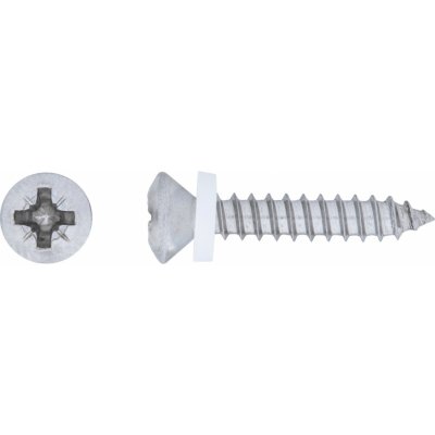 Parapetní vrut s čočkovou hlavou PZ2 plný závit ocel A2 3,9 x 19 mm, 10 ks – Hledejceny.cz