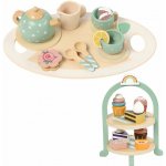 Kruzzel 26418 Dřevěný čajový set s dortovým stojanem – Sleviste.cz