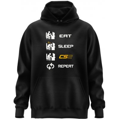 CS:GO Mikina Eat Sleap CS2 Repeat Černá – Zboží Dáma
