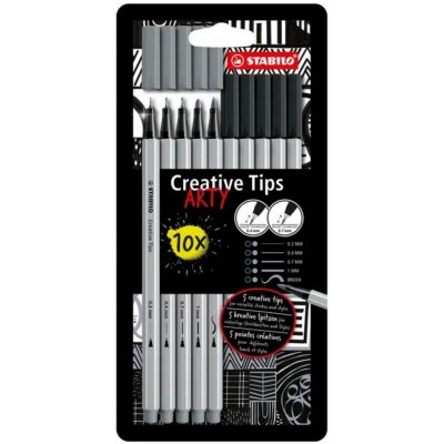Stabilo Linery Creative Tips arty sada černá šedá 5 šířek stopy – Sleviste.cz