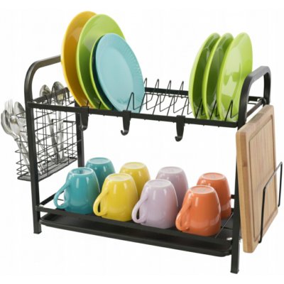 Odkapávač na nádobí Odkapávač kovový dvoupatrový s držáky kompaktní – Sleviste.cz