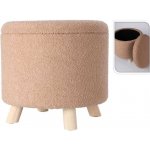 HOMESTYLING Taburet s úložným prostorem TEDDY 40 cm béžová KO-AAK400210 – Sleviste.cz