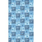 Nese plastik Aquamat 497 hvězdice lastury škeble ve čtvercích modrá 65 x 1500 cm – Sleviste.cz