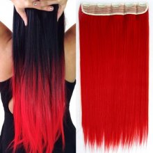 Clip in vlasy 60 cm dlouhý pás vlasů odstín RED