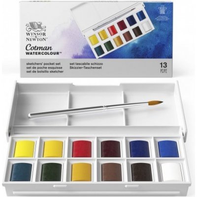 Akvarelová sada Sketchers box 12 pánv. + štětec Cotman – Hledejceny.cz