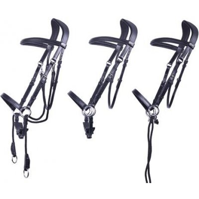 QHP Bezudidlová kožená uzdečka černá – Zboží Dáma