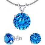 SILVEGO set stříbrných šperků s modro-tyrkysovým křišťálem náušnice a přívěsek JJJS7TOP – Zboží Dáma
